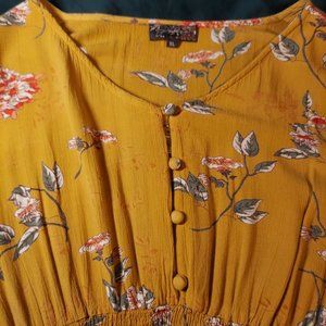 Yellow Chrysanthemum Summer Dress